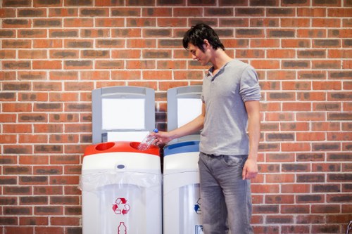 Recycling materials being sorted by waste management services